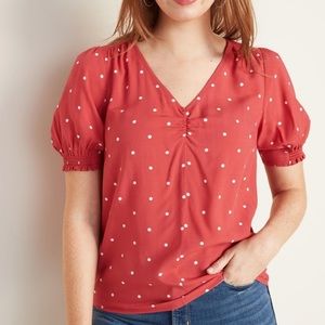 Old Navy Red Polka Dot Short Sleeve Top